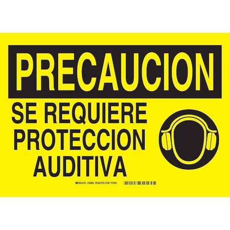 Brady Safety Sign, Plastic, Rectangle, Spanish 38982